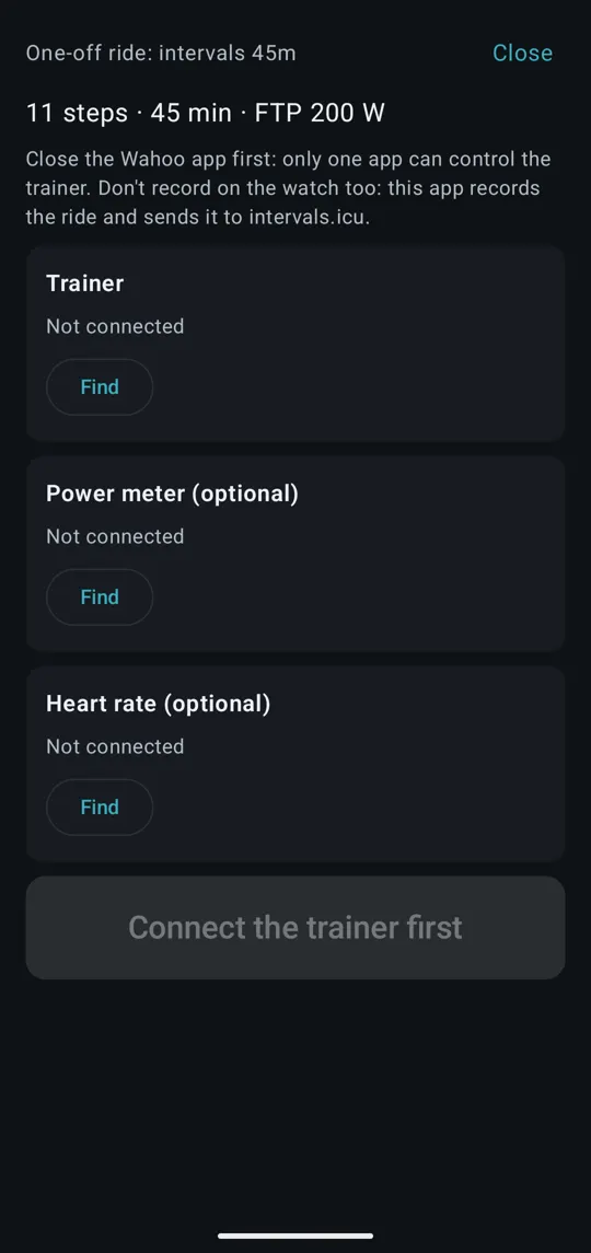 The ride player: connect the trainer, power meter and heart rate