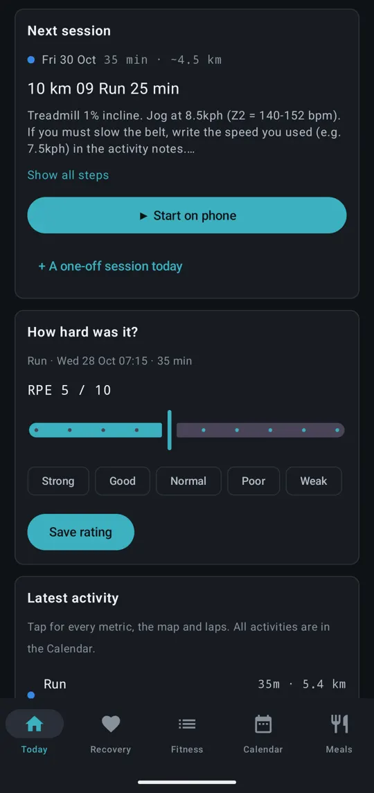 Next session and how hard was it?